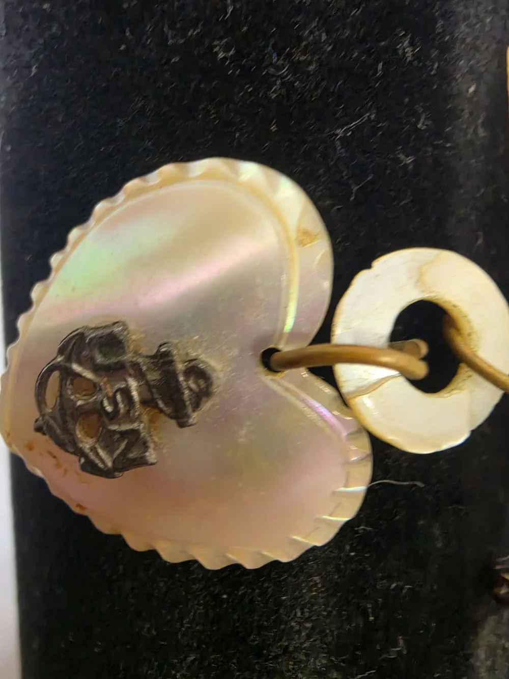 Vintage World War II-era U.S. Navy sweetheart brooch, made from carved MOP